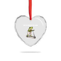 Funny Christian Frog Heart Crystal Glass Ornament Off To Praise The Lord