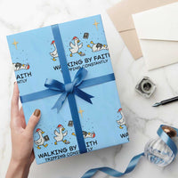 Funny Christian Goose Christmas Wrapping Paper Roll Walking By Faith Tripping Constantly - Wonder Print Shop