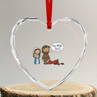 Funny Christian Heart Crystal Glass Ornament You Mad Bro Matthew 2:16 - Wonder Print Shop