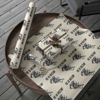 Funny Christian Ice Hockey Lover Gift Wrapping Paper Roll He Is Rizzin - Wonder Print Shop