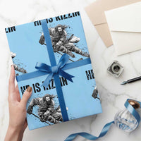 Funny Christian Ice Hockey Lover Gift Wrapping Paper Roll He Is Rizzin - Wonder Print Shop