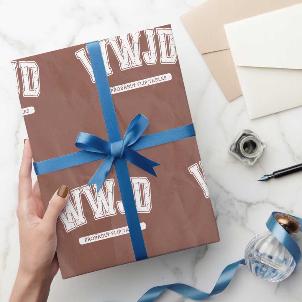Funny Christian Wrapping Paper Roll WWJD Probably Flip Tables - Wonder Print Shop
