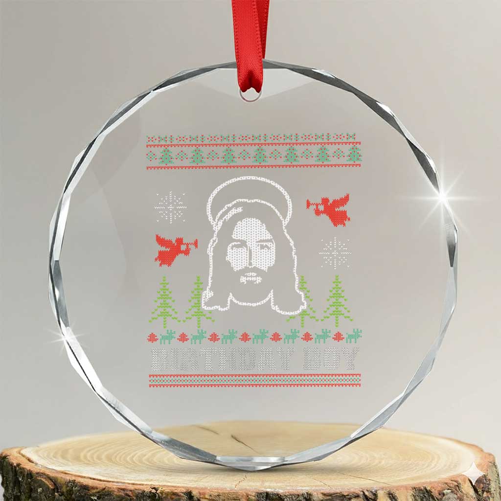 Funny Christian Xmas Crystal Glass Ornament Birthday Boy Jesus God Xmas Tree Angels TS11