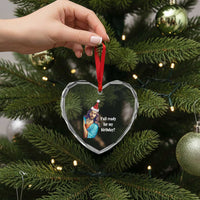 Funny Christian Xmas Heart Crystal Glass Ornament Y'all Ready For My Birthday Religious Jesus - Wonder Print Shop