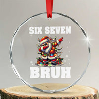 Funny Christmas 67 Six Seven Bruh Crystal Glass Ornament Dabbing Santa - Wonder Print Shop