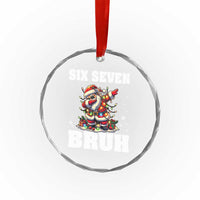Funny Christmas 67 Six Seven Bruh Crystal Glass Ornament Dabbing Santa - Wonder Print Shop