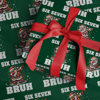 Funny Christmas 67 Six Seven Bruh Wrapping Paper Roll Dabbing Santa - Wonder Print Shop