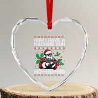 Funny Christmas 80's Die Movie Heart Crystal Glass Ornament Now I Have A Machine Gun Ho Ho Ho Gun Lover - Wonder Print Shop