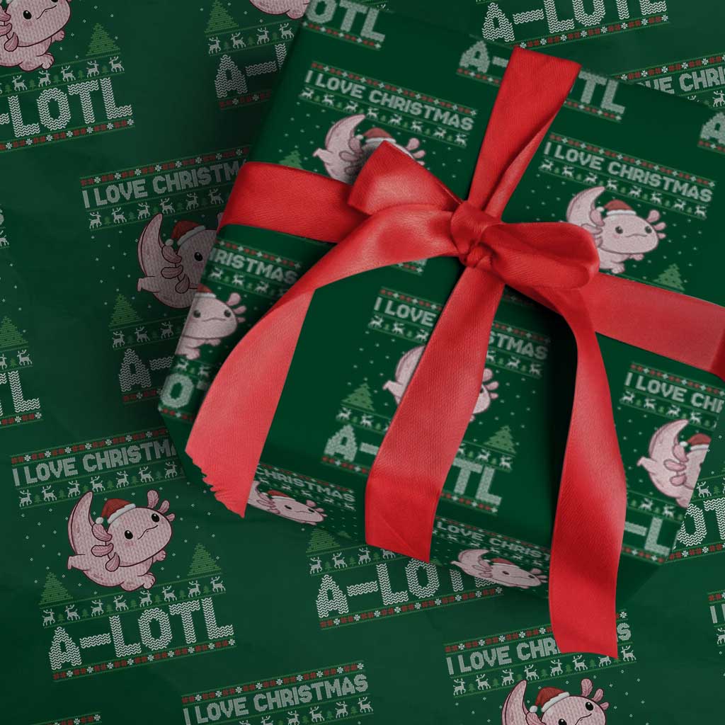 Funny Christmas Axolotl Wrapping Paper Roll I Love Christmas A Lotl Xmas Salamander - Wonder Print Shop