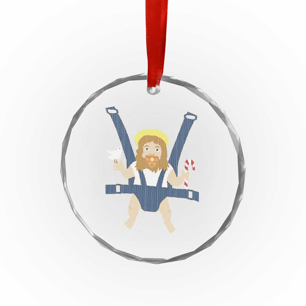 Funny Christmas Baby Jesus Crystal Glass Ornament Xmas Christian Little Boy - Wonder Print Shop