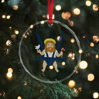 Funny Christmas Baby Jesus Crystal Glass Ornament Xmas Christian Little Boy - Wonder Print Shop