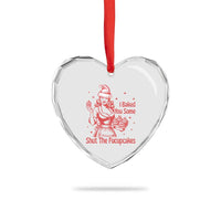 Funny Christmas Baking Heart Crystal Glass Ornament I Baked You Some Shut The Fucupcakes Vintage Santa Hat - Wonder Print Shop