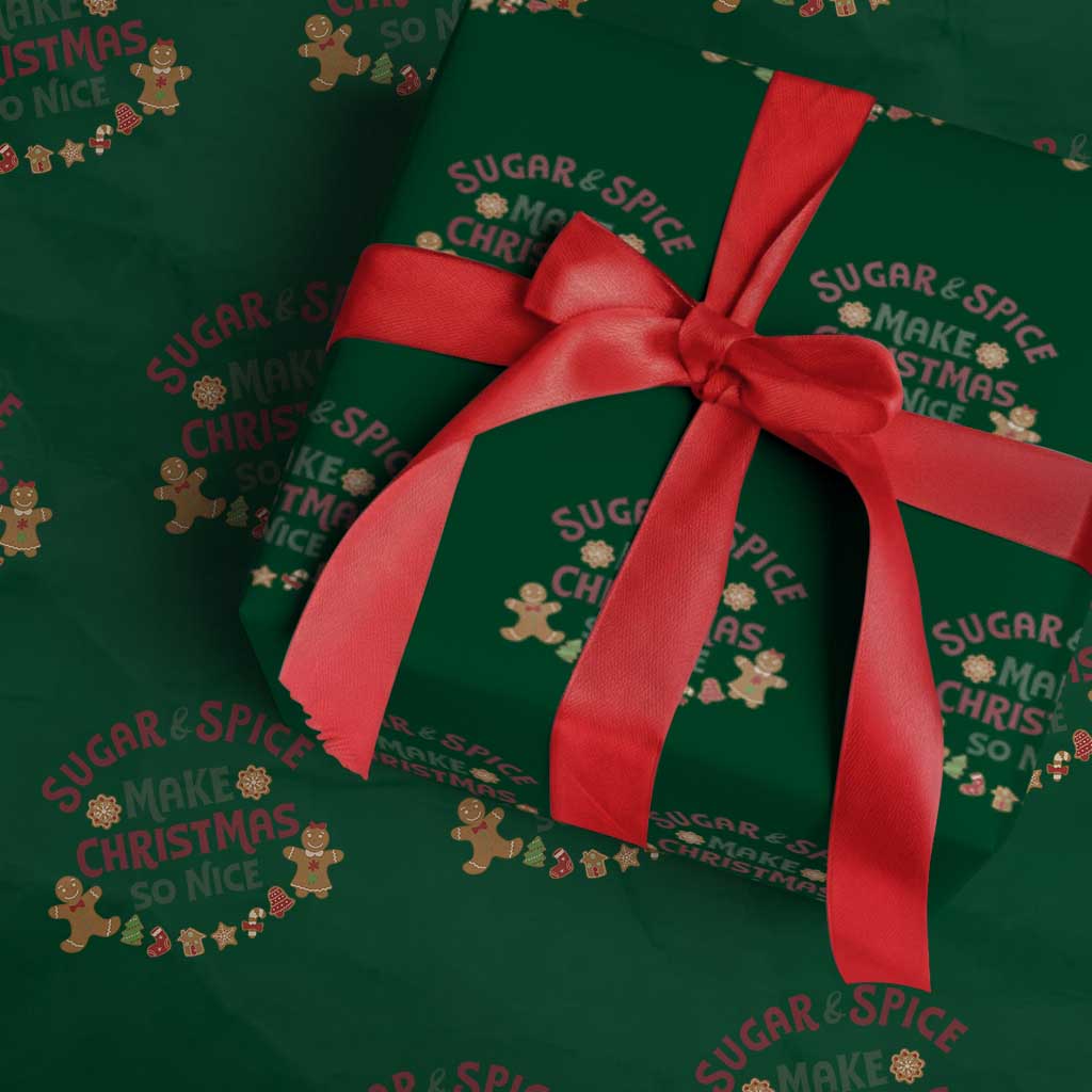 Funny Christmas Baking Wrapping Paper Roll Sugar And Spice Make Christmas So Nice Gingerbread - Wonder Print Shop