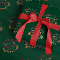 Funny Christmas Baking Wrapping Paper Roll Sugar And Spice Make Christmas So Nice Gingerbread - Wonder Print Shop