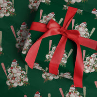 Funny Christmas Baseball Wrapping Paper Roll Santa Sports Balls Snow Xmas Tree - Wonder Print Shop