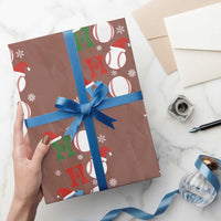 Funny Christmas Baseball Wrapping Paper Roll Triple Ho Sport Santa Hat - Wonder Print Shop