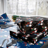 Funny Christmas Baseball Wrapping Paper Roll Triple Ho Sport Santa Hat - Wonder Print Shop