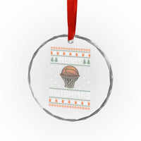 Funny Christmas Basketball Crystal Glass Ornament Merry Swishmas Ugly Xmas Swish Technique - Wonder Print Shop