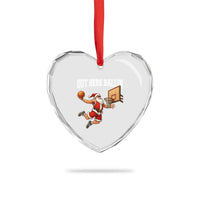 Funny Christmas Basketball Heart Crystal Glass Ornament Out Here Ballin Xmas Santa Sport - Wonder Print Shop