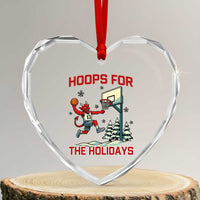 Funny Christmas Basketball Jersey Devil Heart Crystal Glass Ornament Hoops For The Holidays - Wonder Print Shop