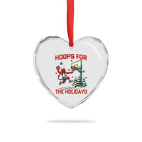 Funny Christmas Basketball Jersey Devil Heart Crystal Glass Ornament Hoops For The Holidays - Wonder Print Shop