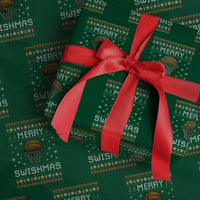 Funny Christmas Basketball Wrapping Paper Roll Merry Swishmas Ugly Xmas Swish Technique - Wonder Print Shop