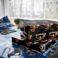 Funny Christmas Basketball Wrapping Paper Roll Out Here Ballin Xmas Santa Sport - Wonder Print Shop