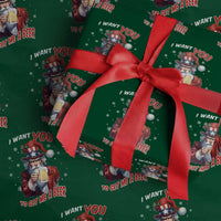 Funny Christmas Beer Wrapping Paper Roll I Want You To Get Me A Beer Santa Uncle Sam - Wonder Print Shop