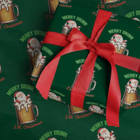 Funny Christmas Beer Wrapping Paper Roll Merry Drunk I'm Xmas Wasted Santa - Wonder Print Shop