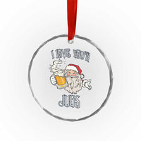 Funny Christmas Beers Couple Crystal Glass Ornament I Love Your Jugs Santa Beers Drinker - Wonder Print Shop