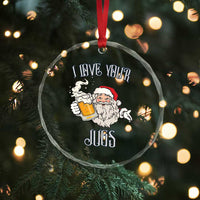Funny Christmas Beers Couple Crystal Glass Ornament I Love Your Jugs Santa Beers Drinker - Wonder Print Shop