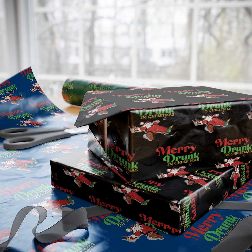 Funny Christmas Beers Wrapping Paper Roll Merry Drunk I'm Christmas Santa - Wonder Print Shop