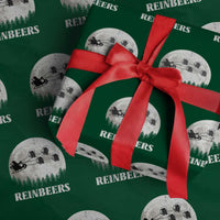Funny Christmas Beers Wrapping Paper Roll Reinbeers Santa Sleigh Moon - Wonder Print Shop