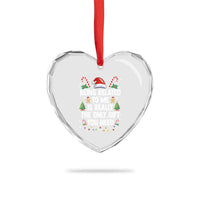 Funny Christmas Being Related To Me is Really The Only Gift You Need Heart Crystal Glass Ornament - Wonder Print Shop