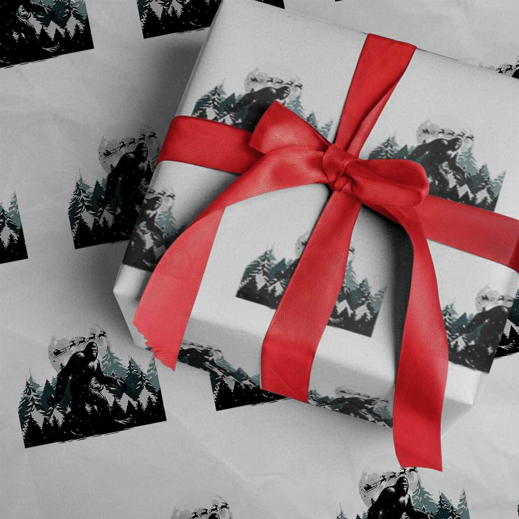 Funny Christmas Bigfoot Wrapping Paper Roll Believe Santa Sasquatch Snow - Wonder Print Shop