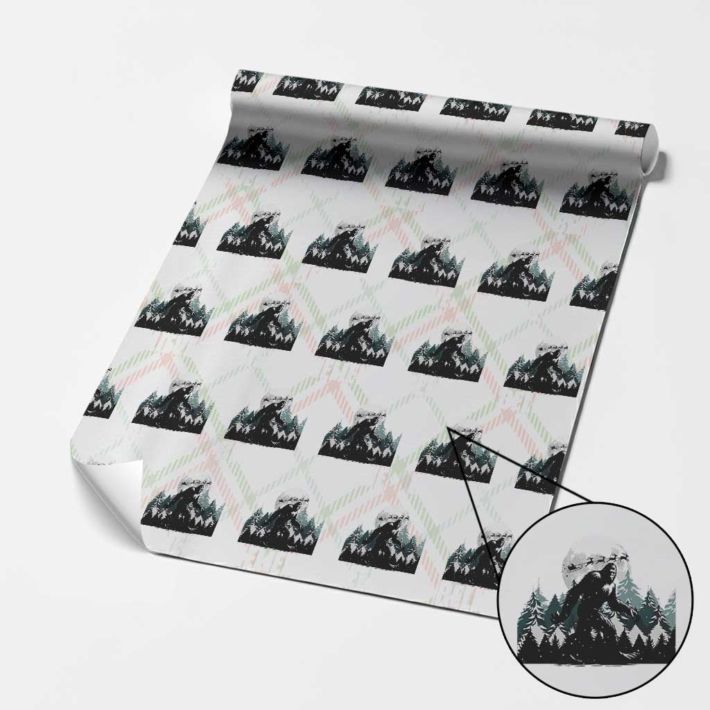 Funny Christmas Bigfoot Wrapping Paper Roll Believe Santa Sasquatch Snow - Wonder Print Shop