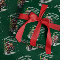 Funny Christmas Biker Wrapping Paper Roll Braaaaping Around The Christmas Tree Dirt Bike Santa - Wonder Print Shop