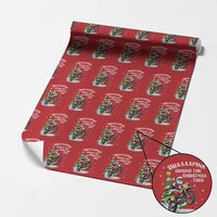 Funny Christmas Biker Wrapping Paper Roll Braaaaping Around The Christmas Tree Dirt Bike Santa - Wonder Print Shop