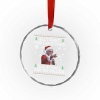 Funny Christmas Billy Meme Crystal Glass Ornament A 8 Ball and 2 Million Dollars Baby Uncle in Santa Suit - Wonder Print Shop