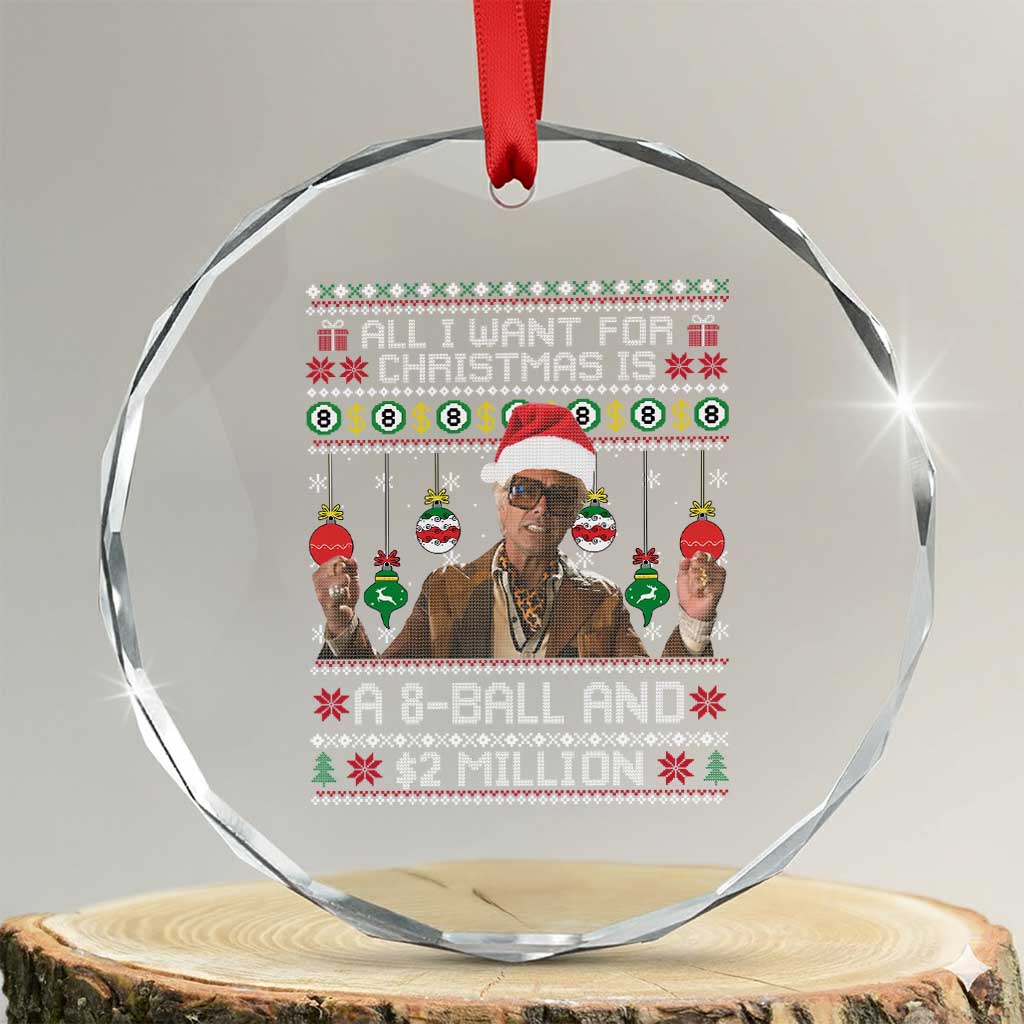 Funny Christmas Billy Meme Crystal Glass Ornament All I Want For Christmas Is A 8 Ball And 2 Million Dollars - Wonder Print Shop