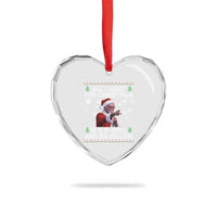 Funny Christmas Billy Meme Heart Crystal Glass Ornament A 8 Ball and 2 Million Dollars Baby Uncle in Santa Suit - Wonder Print Shop