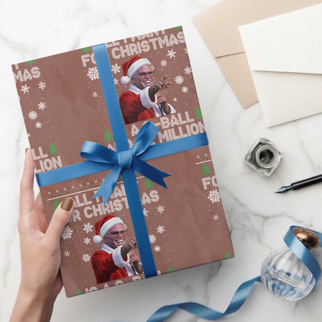 Funny Christmas Billy Meme Wrapping Paper Roll A 8 Ball and 2 Million Dollars Baby Uncle in Santa Suit - Wonder Print Shop