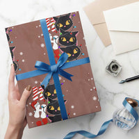 Funny Christmas Black Cat Triple Ho Wrapping Paper Roll - Wonder Print Shop