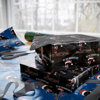 Funny Christmas Black Cat Wrapping Paper Roll On The Naughty List And I Regret Nothing Candy Cane - Wonder Print Shop