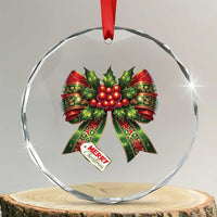 Funny Christmas Bow Present Costume Crystal Glass Ornament TS09