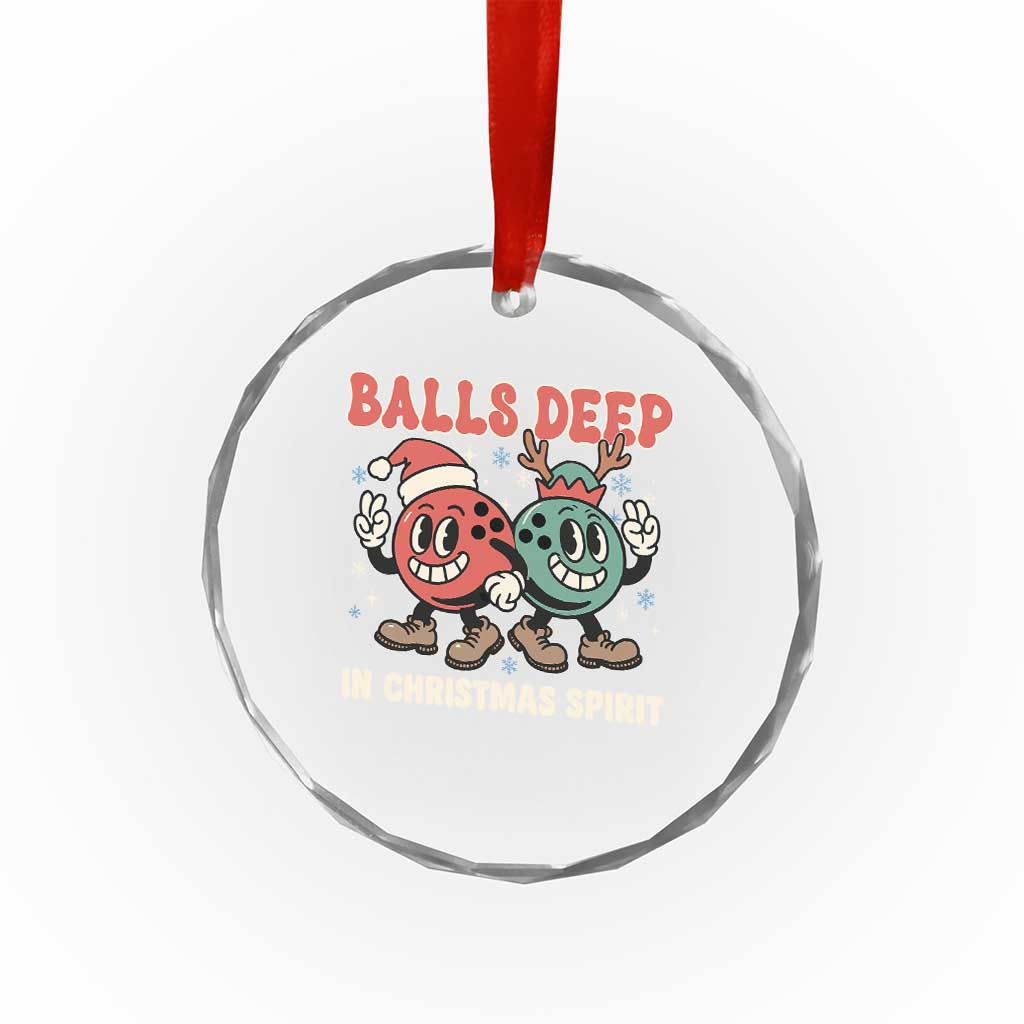 Funny Christmas Bowling Crystal Glass Ornament Balls Deep In Christmas Spirit - Wonder Print Shop