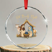 Funny Christmas Bowling Crystal Glass Ornament Oh Bowly Night Nativity Scene Bowling Pins - Wonder Print Shop