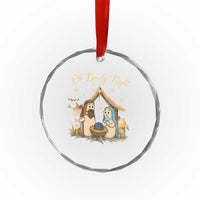 Funny Christmas Bowling Crystal Glass Ornament Oh Bowly Night Nativity Scene Bowling Pins - Wonder Print Shop