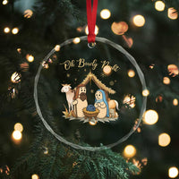 Funny Christmas Bowling Crystal Glass Ornament Oh Bowly Night Nativity Scene Bowling Pins - Wonder Print Shop