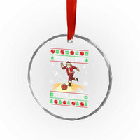 Funny Christmas Bowling Crystal Glass Ornament Thats Some Bowlshit Xmas Bowler Santa - Wonder Print Shop